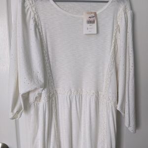 NWT A BEAUTIFUL SOUL 2XL Eyelet Slub Tunic Top